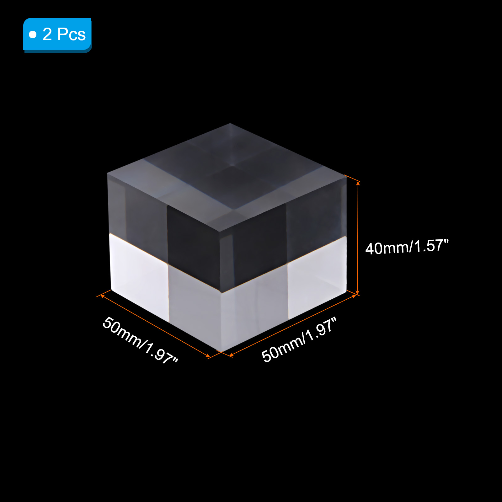 Unique Bargains Display Riser Acrylic Cube Stand Showcase Ring Holder 2"x2"x1.5" 2Pcs
