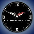 thumbnail image 2 of Collectable Sign and Clock C5 Corvette Black Tie  LED Lighted Premium Wall Clock, 2 of 7