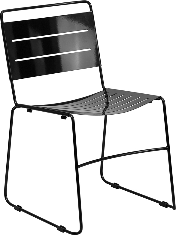 Series Black IndoorOutdoor Metal Stack Chair