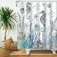 thumbnail image 3 of Beach Theme Shower Curtain Nautical Coastal Ocean Seashell Fabric Bathroom Curtain, Stylish Bathroom Accessories For Fun Home Decor Bathroom Decor 66x72in, 3 of 7