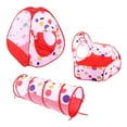 thumbnail image 4 of Tienda de juego portátil ANGGREK 3 en 1 con Túnel y Piscina de bolas color Rojo con puntos, 4 of 8