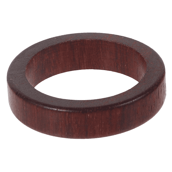 WASHWEPE 1Pcs Retro Finger Ring Dark Brown Padauk Wood for Men and Women