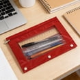 thumbnail image 4 of Trousse à Crayons à Trois Trous Transparente pour Documents, Sac de Rangement à Compartiments Multiples, compatible avec les Cartables, Rangement à Étages, Accès Rapide, Organisation Solide, pour Bureau, Classement et Travail, 4 of 7