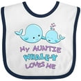 thumbnail image 3 of Inktastic My Auntie Whale-y Loves Me Boys or Girls Baby Bib, 3 of 4