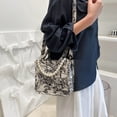 thumbnail image 2 of Bolso bandolera con estampado de lona vintage para mujer Bolsos con asa superior de perlas informales Likrtyny Para estrenar, 2 of 9