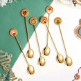 thumbnail image 4 of Yellow 6 unids/set cucharas de café navideñas de acero inoxidable helado sopa azúcar postre, 4 of 5