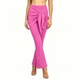 thumbnail image 5 of Women's Wrap Skirted Flared Leggings Stretchy High Waisted Bell Bottoms Running Yoga Lounge Pants, 5 of 8