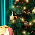 thumbnail image 3 of 10FT Christmas Red Pearl String Lights 30LED Lighted Berry Beaded Garland Festive Indoor Xmas Decoration Warm Lights for Bedroom Mantel Wedding Party Decor Battery Operated (Red), 3 of 8