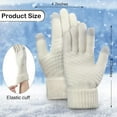 thumbnail image 4 of 2 Sets Winter Hats Gloves for Women Knit Beanie Slouchy Women Winter Brim Hat Women Touchscreen Glove Winter Beanie with Brim, 4 of 7