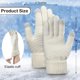 thumbnail image 4 of 2 juegos de gorros y guantes de invierno para mujer, gorro de punto holgado, gorro de invierno con ala, guante para pantalla táctil, gorro de invierno con ala., 4 of 7