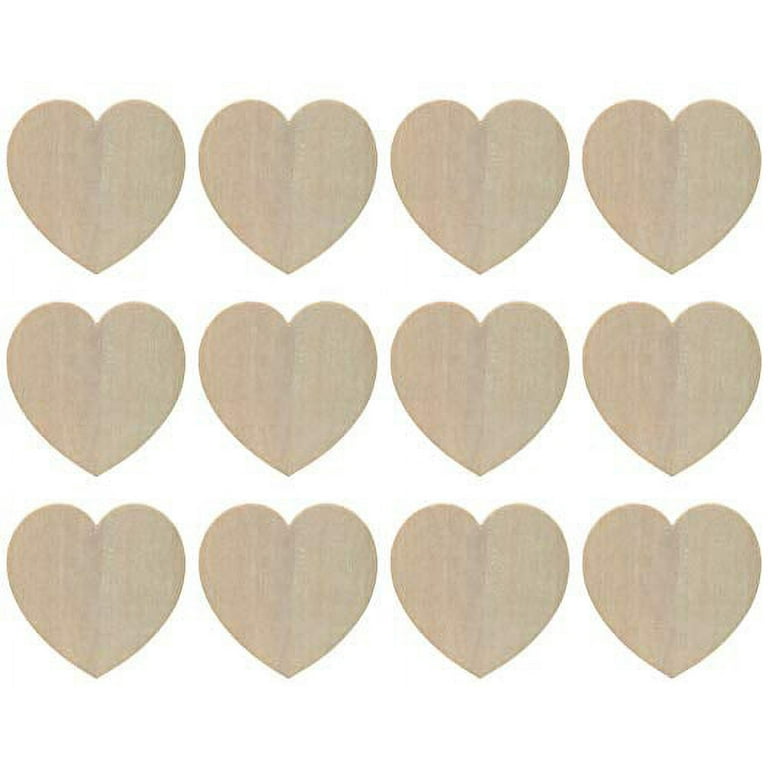  Creative Hobbies® Unfinished Wood Heart Cutout Shapes, Ready to  Paint or Decorate, 3.5 Inch Wide