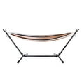 thumbnail image 3 of Ktaxon Double Polyester Hammock Set with Steel Stand & Portable Bag Coffee Stripe Color, 3 of 10