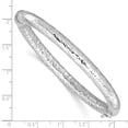 thumbnail image 3 of Auriga Fine Jewelry 925 Sterling Silver Rhodium-plated Polished Hammered Bangle for Women, 3 of 6