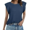 thumbnail image 1 of HNMKIU Hauts de Yoga Sans Manches Mode Décontractée T-Shirt à Manches Courtes Col Rond Couleur Unie Haut Ample Gilet 1, 1 of 4