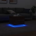 thumbnail image 3 of vidaXL Coffee Table with LED Lights Brown Oak 50x50x40 cm, 3 of 5