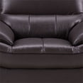 thumbnail image 2 of Leather Upholstered Wooden Chair with Spilt Backrest Espresso Brown, 2 of 7