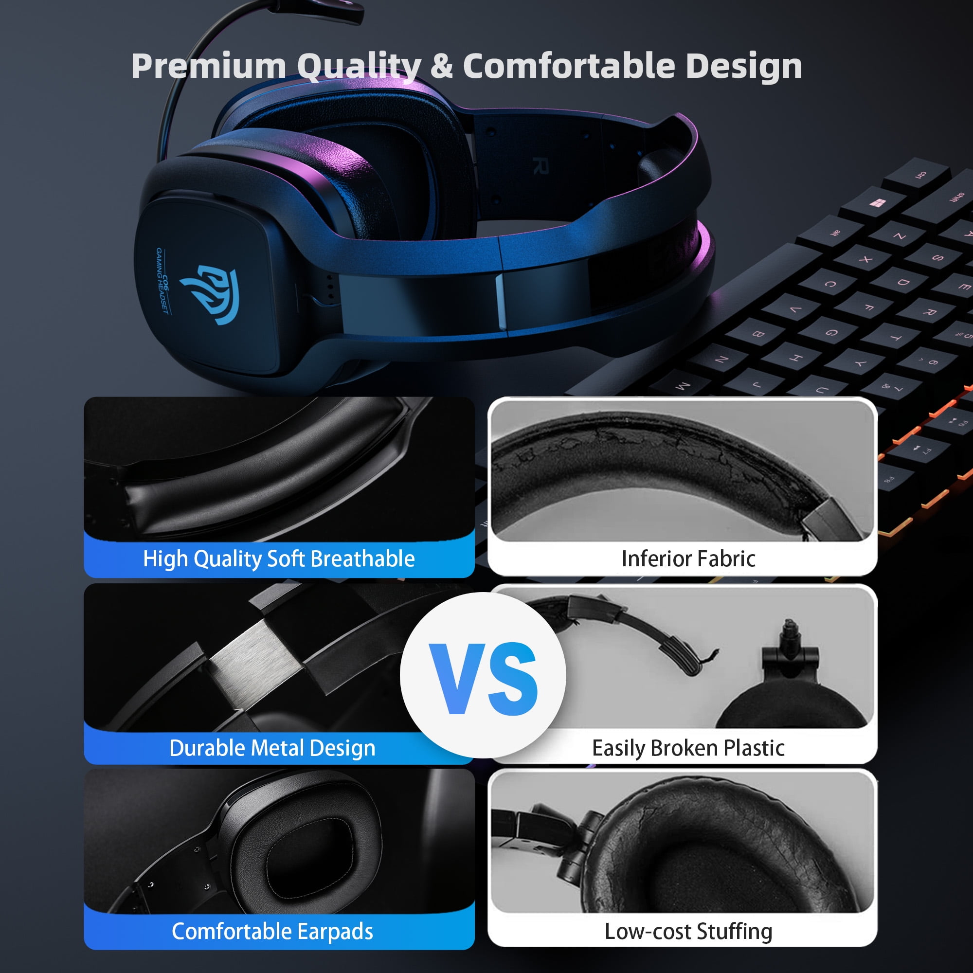 WE Gamium Casque Gaming sans fil compatible PC, Mac, PS5/PS4, Xbox One/Xbox  Seri