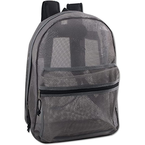 Transparent Mesh Backpacks for School Kids, Beach, Travel Mesh See