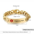 thumbnail image 2 of Custom Emergency Medical Alert Bracelet - Free Engraving, Ships Next Day, Non-Tarnish Titanium Steel, Size 7.5-9.5 inches, Medical ID Bracelet for Men & Women, Durable & Comfortable, 2 of 20