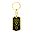 thumbnail image 4 of Calavera Mexican Sugar Skull 56 Stainless Steel or 18k Gold Premium Swivel Dog Tag Keychain, 4 of 16