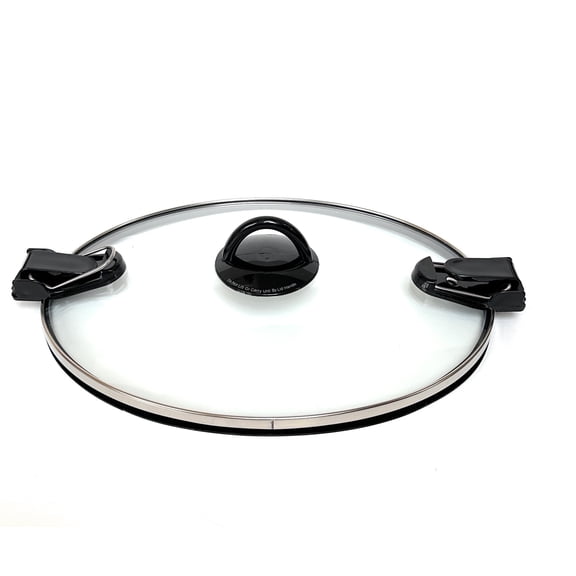 Replacement Locking Glass Lid for 7 Quart Slow Cooker, Oval Tempered Glass Lid with Clips