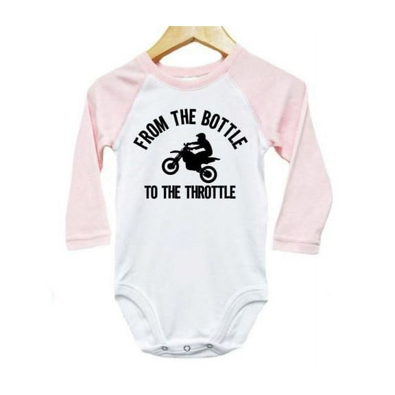 From The Bottle To The Throttle Raglan Baby Onesie