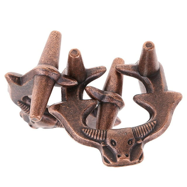 Rompecabezas de Metal CUTICAT Brain Teaser Disentanglement Bull Juguete educativo desafío