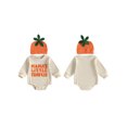 thumbnail image 2 of Cjfdfy Newborn Baby Boys Girls Halloween Romper Mama's Little Pumpkin Embroidery Long Sleeve Waffle Knit Bodysuit And Hat Infant Cute My First Halloween Fall Winter Outfit 0-18M, 2 of 9