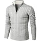 thumbnail image 3 of Suéter tipo polo de manga larga con cremallera de punto y corte ajustado informal para primavera, otoño e invierno para hombre, 3 of 6