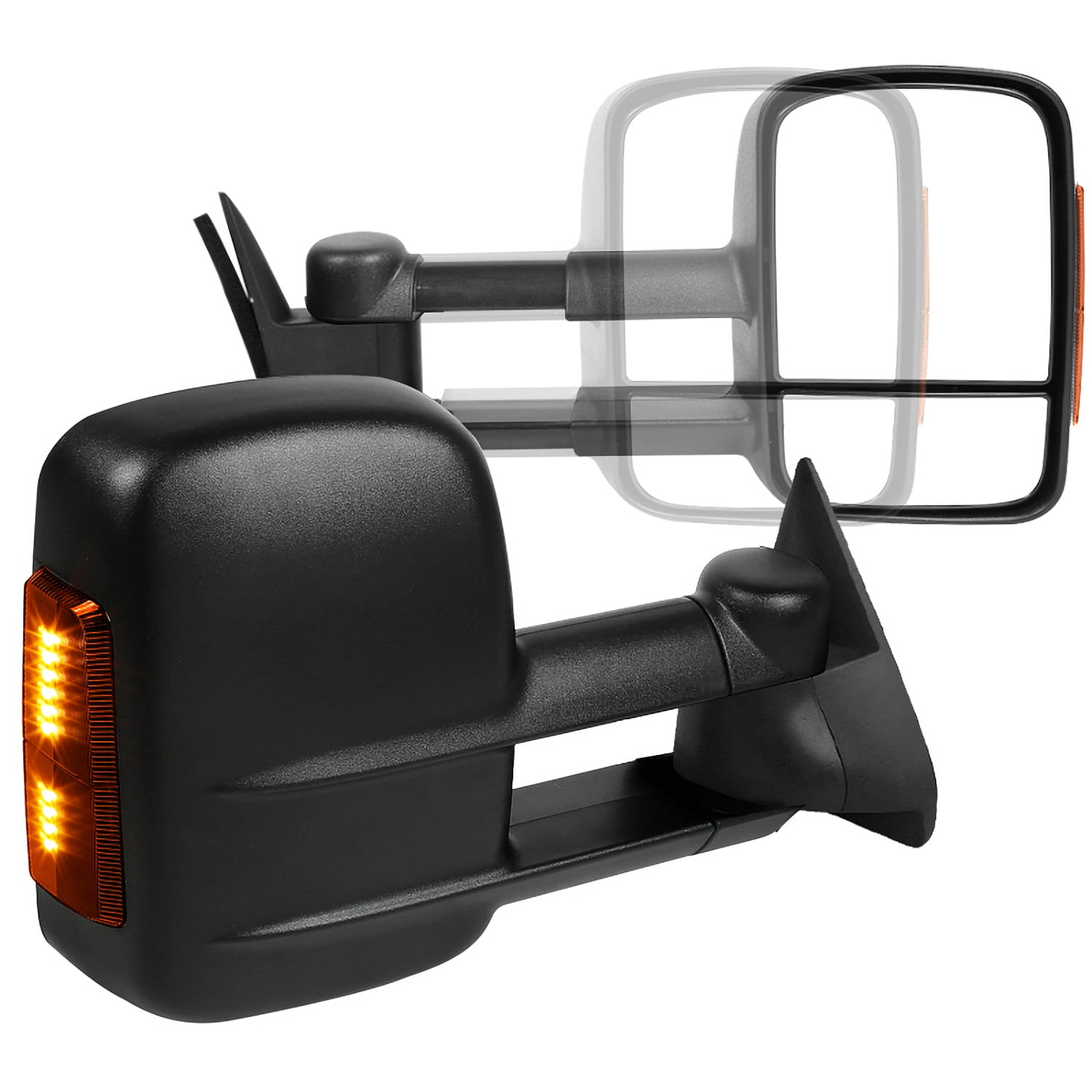 For 88-98 Chevy GMC C/K 1500 2500 3500 Tahoe Power Heated Tow Mirrors+Amber LED