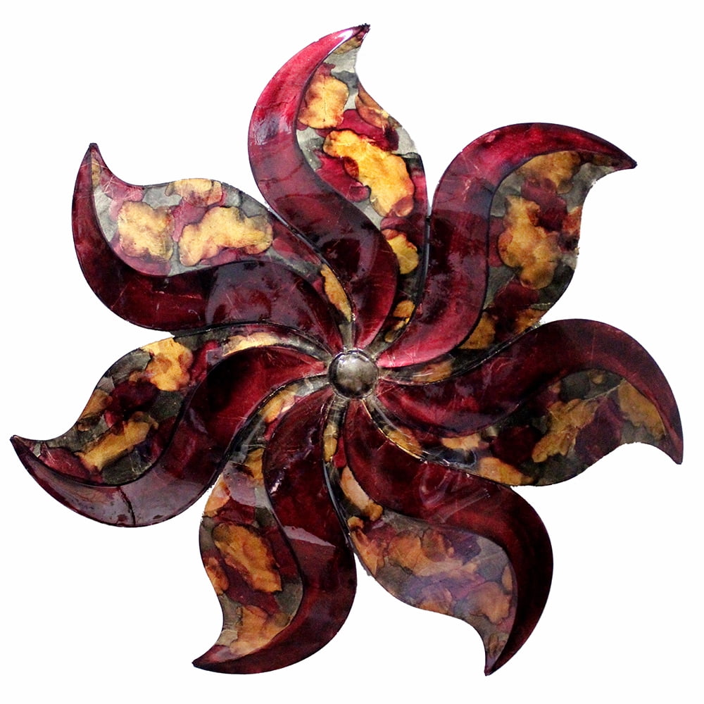 Large Flower Metal Wall Decor Metal, Lacquered In