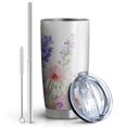 thumbnail image 2 of 20 Oz Pioneer Flower and Butterfly Coffee Tumbler Double Wall Insulated Stainless Steel Water Bottle | Metal Reusable Thermoses Flask with Cup Cap | Leak & Sweat Proof with Anti-Dust Lid, 2 of 7