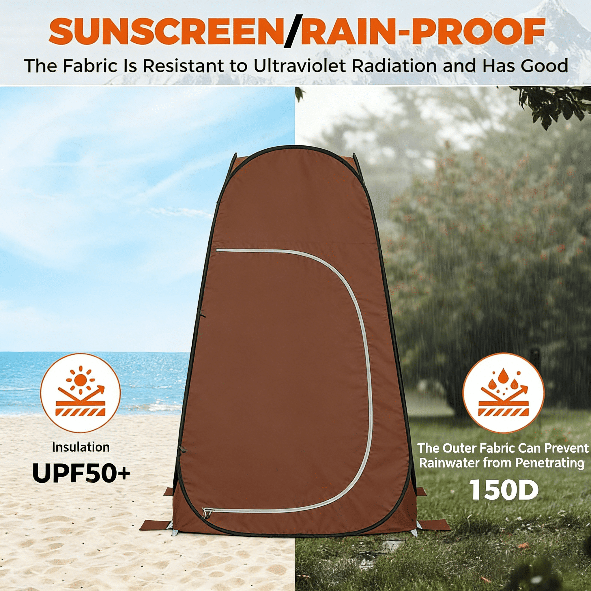 KingCamp Pop Up Shower Tent, Portable Camping Privacy Tent, Waterproof Dressing Changing Room Easy Setup, Toilet Tent with Carry Bag for Beach, Camping, Hiking, Coffee