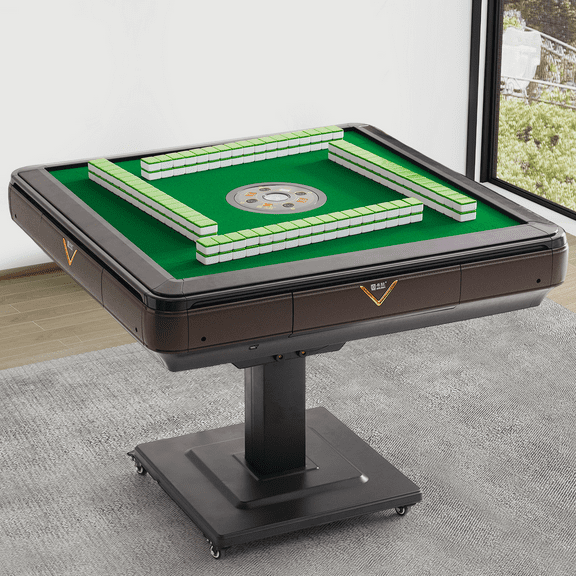 Folding Automatic Mahjong Table Home Gathering Puzzle Game with 2 Sets of 152pcs mah-jong Tiles Suitable for American and Chinese Philippine Mahjong
