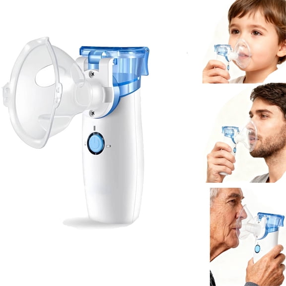 Portable 5-Micron Personal Humidifier - USB-Powered, Ultra-Quiet, for Office, Car, Bedroom, and Travel - Blue