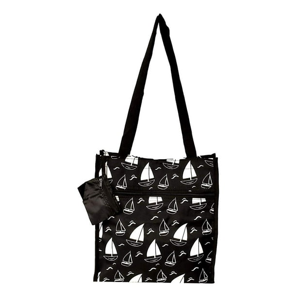 12 in by 13 in Tote Bag w/Mesh Water Bottle Pocket (Sailboat) Walmart