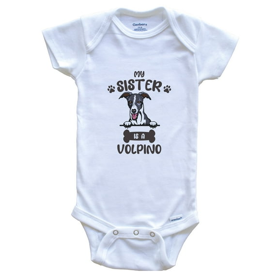 My Sister Is A Whippet Cute Dog Breed Baby Bodysuit, 0-3 Months White