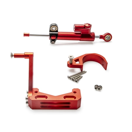 Tomfoto Steering Damper Stabilizer Front Wheel Shock Absorber Modification Accessories with Mounting Bracket for 10X Electric Scooters