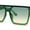 Green - Green Brown, variant on Womens Flat Top Half Rim Plastic Rectangle Plastic Fashion Sunglasses All Black