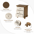 thumbnail image 4 of COZAYH Rustic Farmhouse 3-Drawer Nightstand with Leaves Pattern Carved, Vintage French Country End Table for Bedroom, Living Room, Distressed Finish, White & Brown, 4 of 6