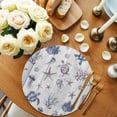 thumbnail image 2 of Vintage Coastal Round 13 Inch Placemats Set of 6, Nautical Summer Beach Sea Turtle Starfish HeatResistant Non Slip Place Mats for Dining Table, Wipeable Braided Kitchen Table Mats for Housewarming, 2 of 9