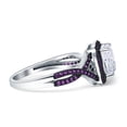 thumbnail image 2 of Blue Apple Co. Halo Cushion Infinity Amethyst CZ Engagement Cubic Zirconia Opal 925 Sterling Silver, 2 of 5