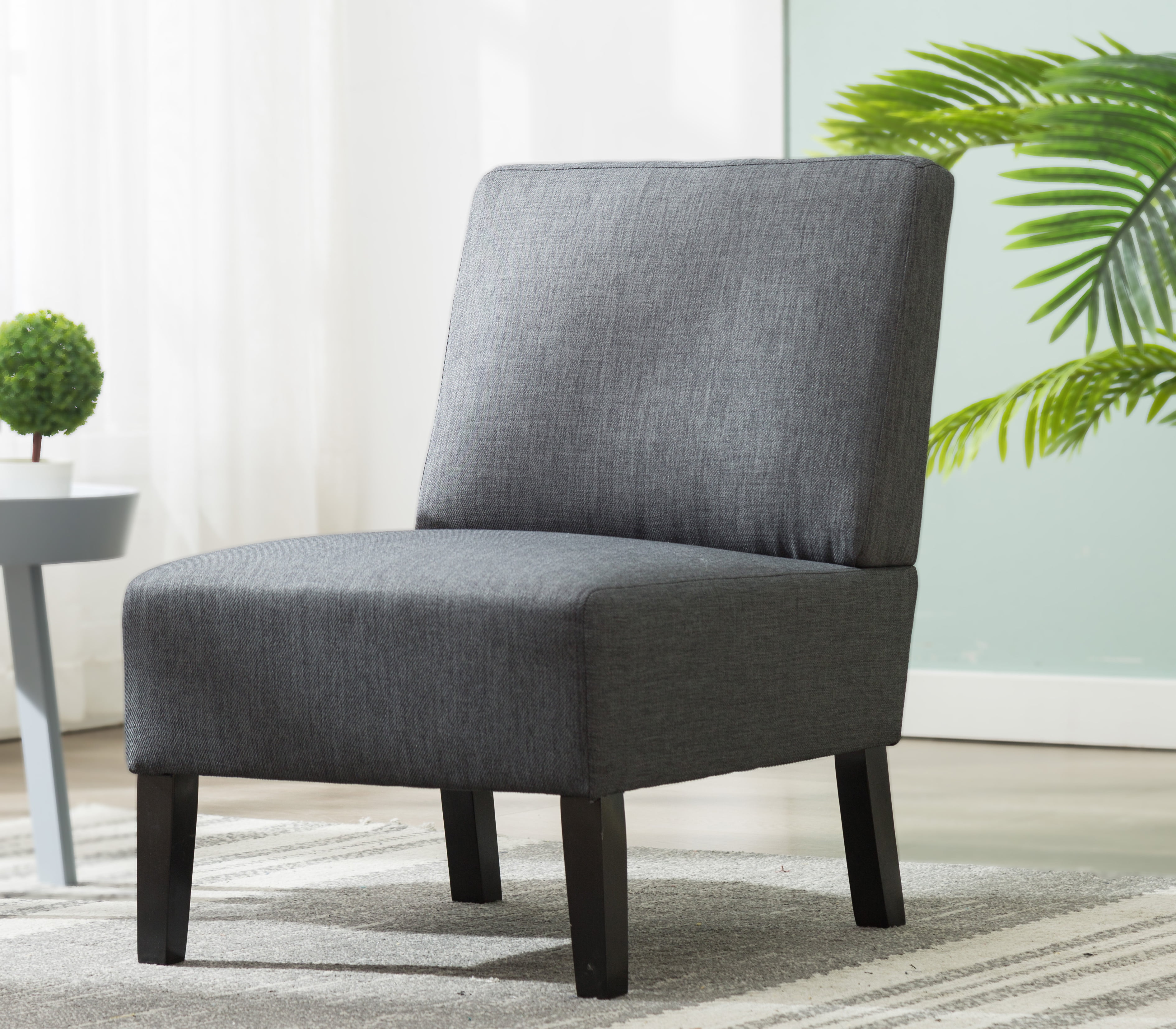Armless Accent Chairs, Upholstered Armless Accent Fabric Chair with