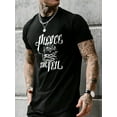 thumbnail image 2 of T-Shirt Décontracté à Col Rond pour Hommes, Légèrement Extensible, Coupe Régulière, Manches Courtes d'Été avec Détails Graphiques Imprimés, Polyvalent et Confortable, 2 of 7