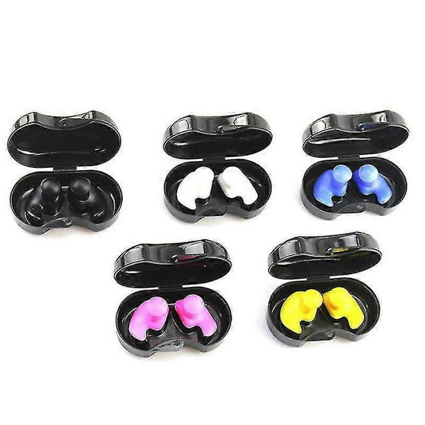 Tapones para los oídos para nadar (paquete de 5 pares), de silicona, reutilizables, impermeables, para nadar, ducharse, bañarse y hacer surf.