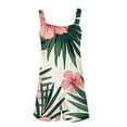 thumbnail image 4 of successthop Women's Overalls Linen Blend Pants Hawaiian Tropical Floral Adjustable Straps Casual Rompers Tank Shorts Sleeveless Jumpsuits with Pockets Playsuit Free Dupe, 4 of 5