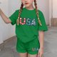 thumbnail image 4 of Odeerbi Camiseta de Manga Corta Con Estampado Patriótico Del Día de La Independencia de Las Niñas Con Pantalones Cortos Set de 2 Piezas, 4 of 6