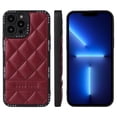 thumbnail image 2 of Pour iPhone 13 Pro Motif Diamant Étui en Cuir (Rouge Vin), iPhone 16 Pro, 2 of 6