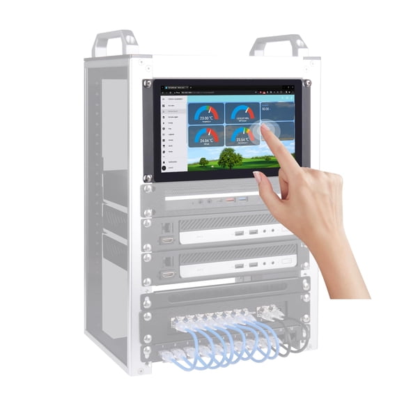 Monitor LCD táctil de 9 pulgadas, 1280x720, 3U, montaje en rack GeeekPi