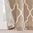 thumbnail image 4 of Curtainking Linen Kitchen Curtains Moroccan Tile Print Tier Curtains 26x24 inch Geometric Lattice Cafe Curtains Farmhouse Half Cafe Curtains 2 Panels Taupe, 4 of 8